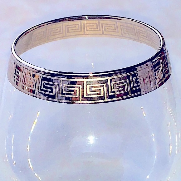 COLLECTION COGNAC GLASSES WITH GREEK SILVER RIM NIB 22 OZ SET OF 4 - Picture 5 of 9